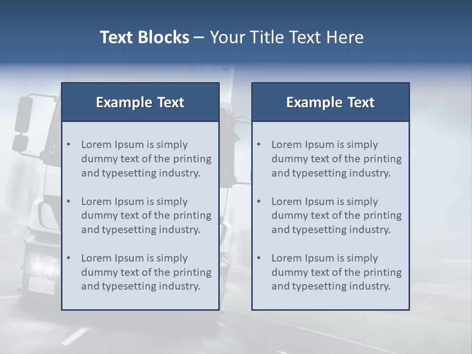 Toll Transport Itinerary PowerPoint Template