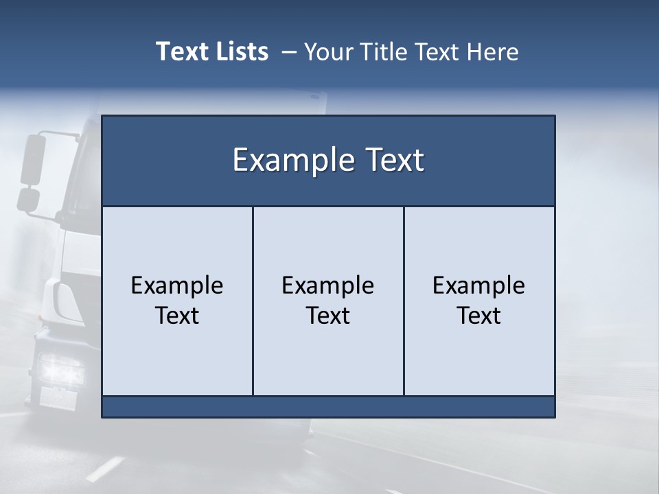 Toll Transport Itinerary PowerPoint Template