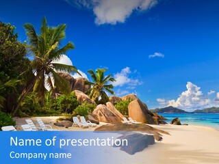 Surf Seychelles Stone PowerPoint Template