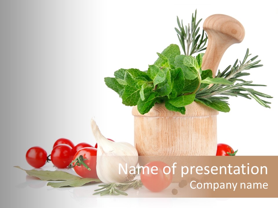 Mortar Garlic Background PowerPoint Template