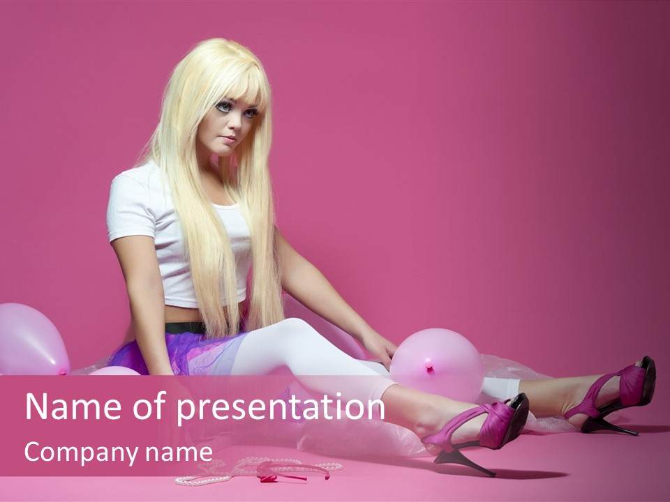 Woman Pearls Person PowerPoint Template