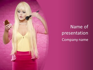 Pretty Blonde Girl PowerPoint Template