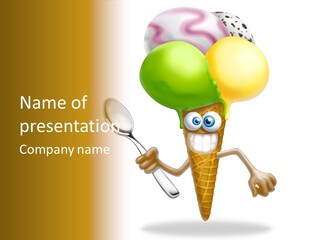 Summer Spoon Ice PowerPoint Template