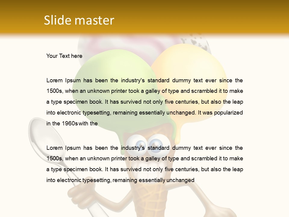 Summer Spoon Ice PowerPoint Template