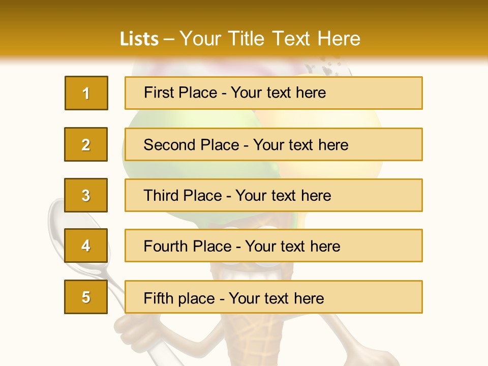 Summer Spoon Ice PowerPoint Template