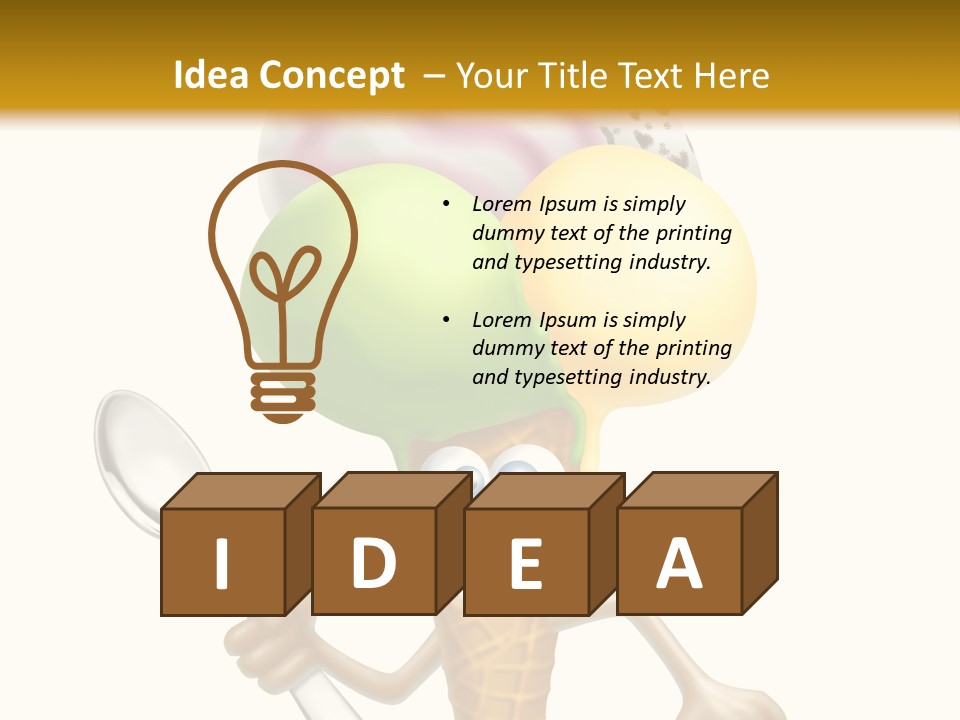 Summer Spoon Ice PowerPoint Template
