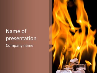 Ice Artistic Flaming PowerPoint Template