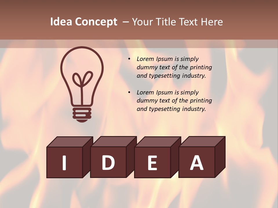 Ice Artistic Flaming PowerPoint Template