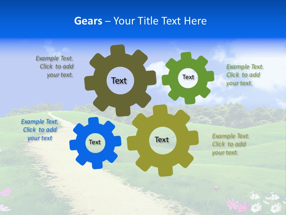 Solitude White Horizontal PowerPoint Template