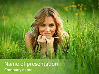 Young Adult Female Smile PowerPoint Template