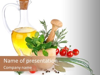 Oil Vitamin Additive PowerPoint Template