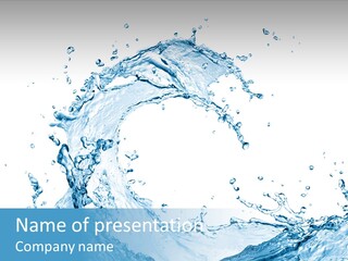 White Background Liquid Splash PowerPoint Template