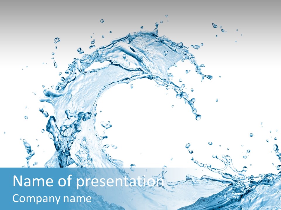 White Background Liquid Splash PowerPoint Template