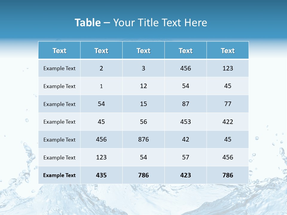 White Background Liquid Splash PowerPoint Template