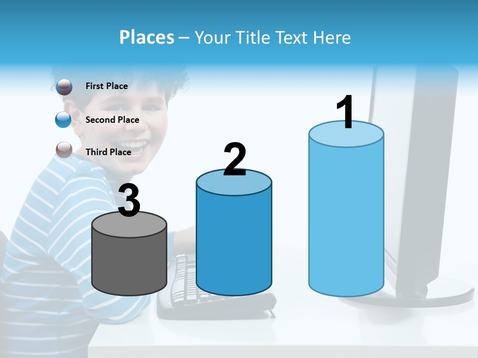 Horizontal Schoolchild Schoolkid PowerPoint Template