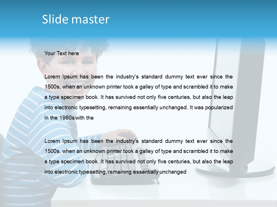 Horizontal Schoolchild Schoolkid PowerPoint Template