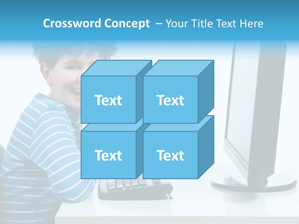 Horizontal Schoolchild Schoolkid PowerPoint Template