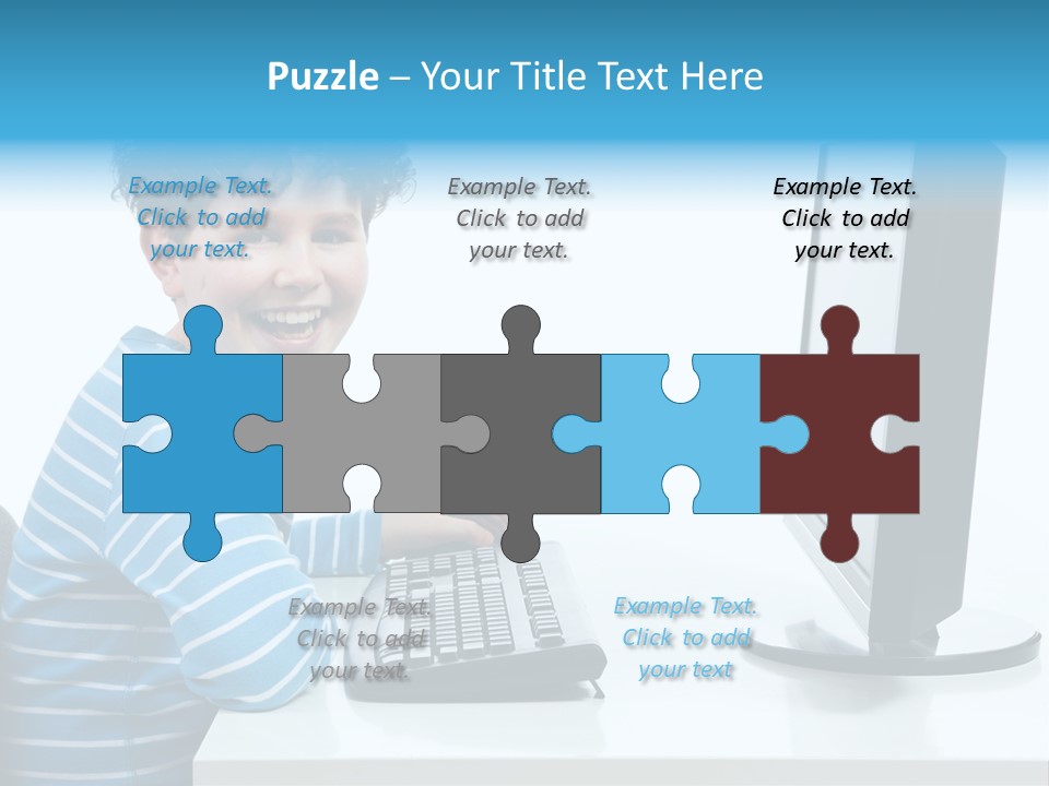 Horizontal Schoolchild Schoolkid PowerPoint Template