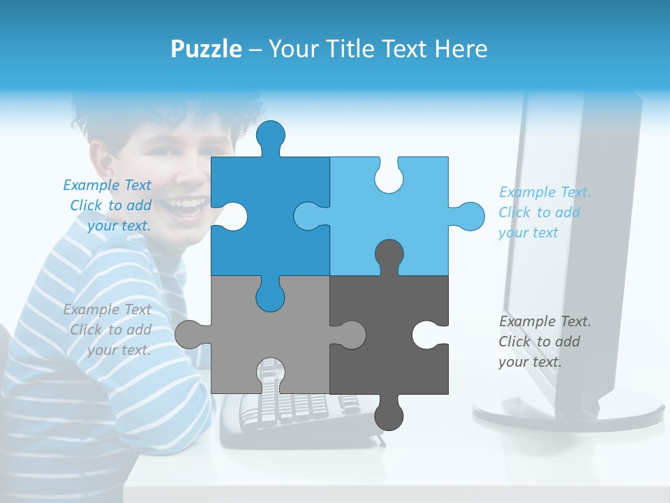 Horizontal Schoolchild Schoolkid PowerPoint Template