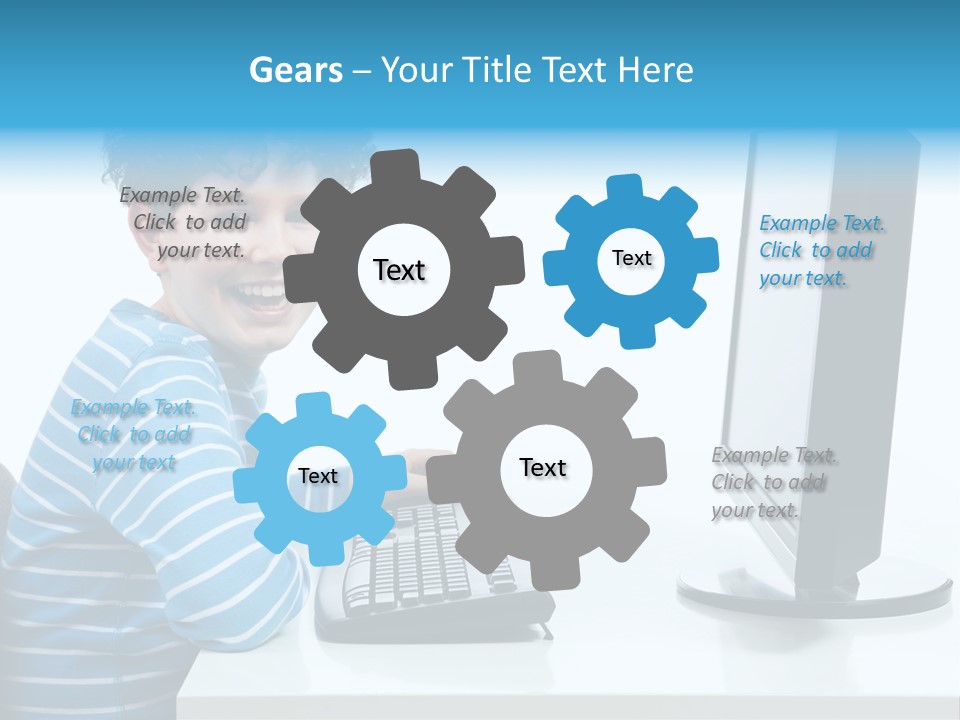 Horizontal Schoolchild Schoolkid PowerPoint Template