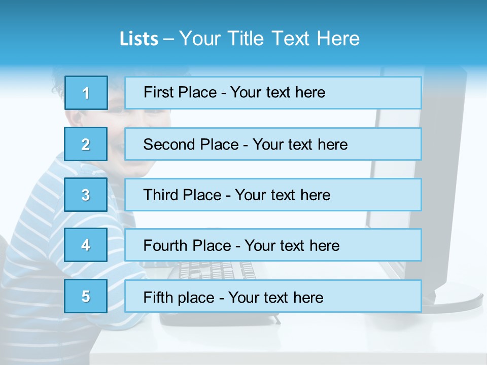 Horizontal Schoolchild Schoolkid PowerPoint Template