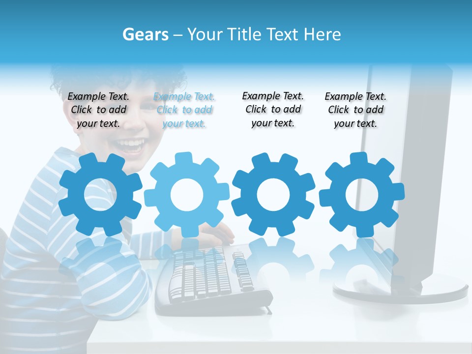 Horizontal Schoolchild Schoolkid PowerPoint Template