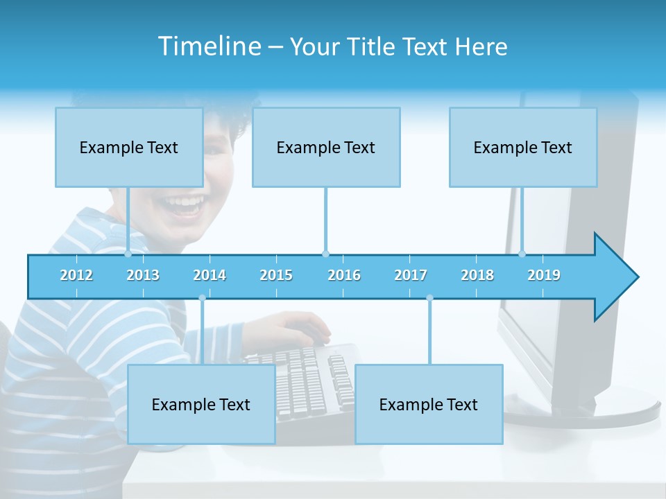 Horizontal Schoolchild Schoolkid PowerPoint Template