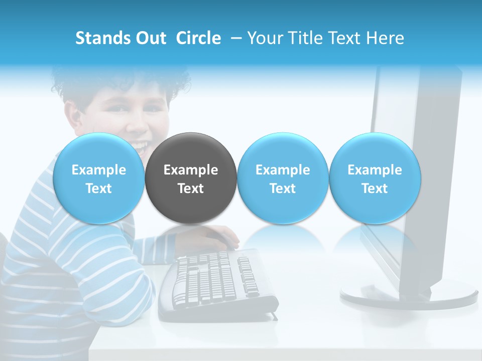 Horizontal Schoolchild Schoolkid PowerPoint Template