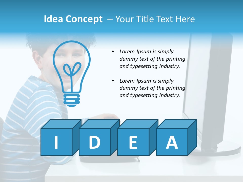 Horizontal Schoolchild Schoolkid PowerPoint Template