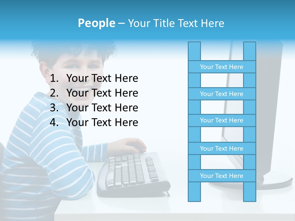 Horizontal Schoolchild Schoolkid PowerPoint Template
