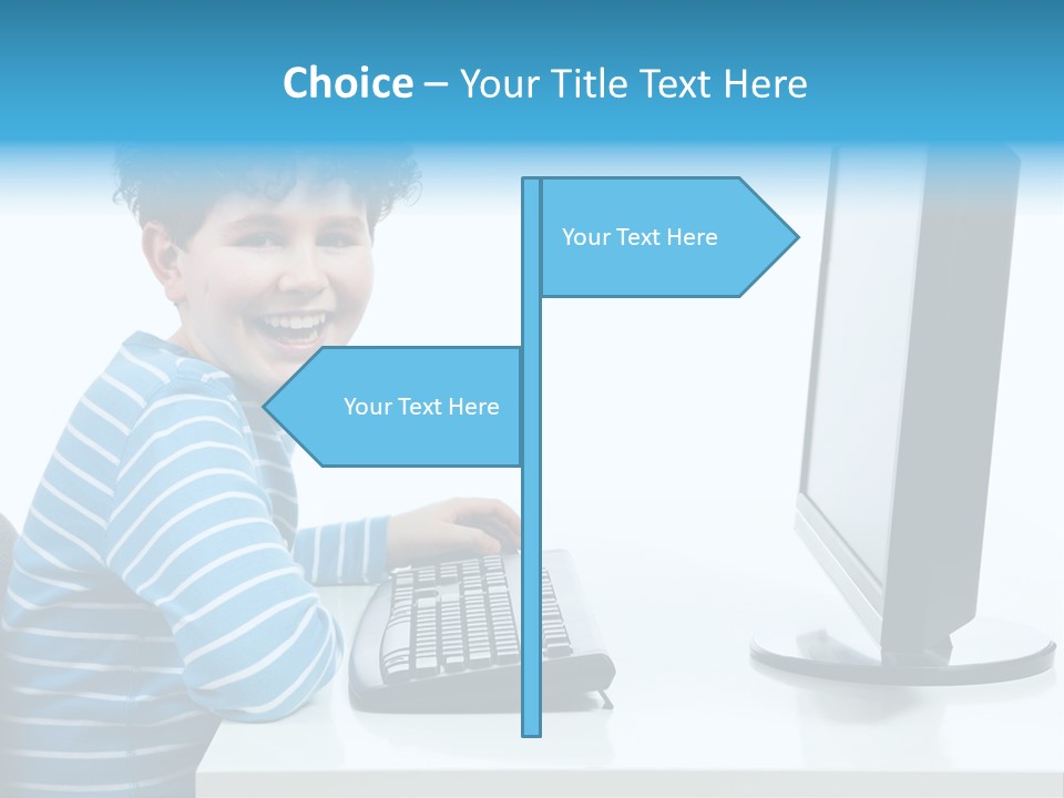 Horizontal Schoolchild Schoolkid PowerPoint Template