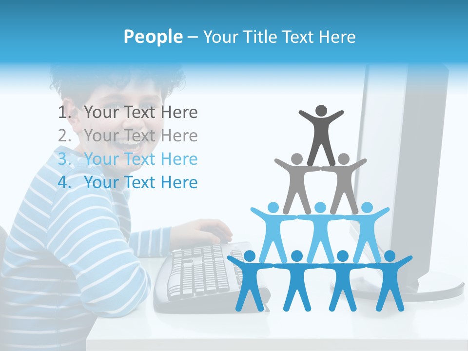 Horizontal Schoolchild Schoolkid PowerPoint Template