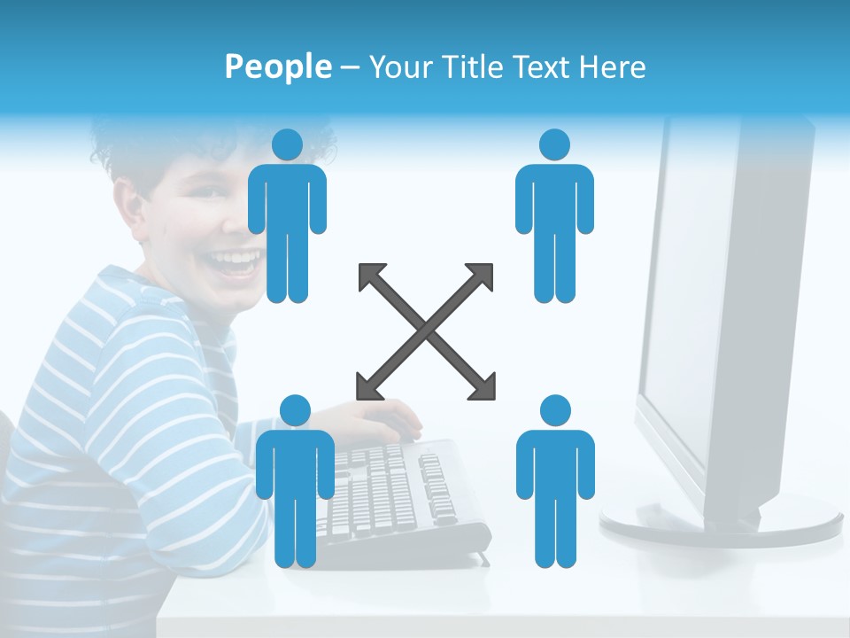 Horizontal Schoolchild Schoolkid PowerPoint Template