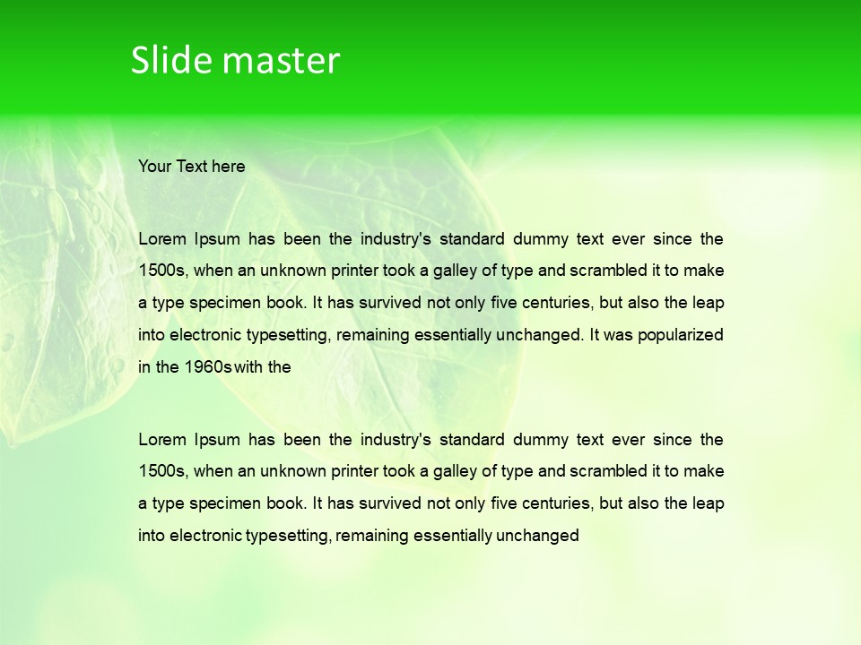 Green Foliage Close Up PowerPoint Template