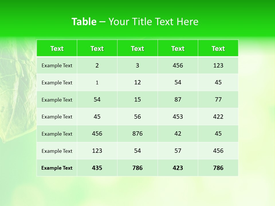 Green Foliage Close Up PowerPoint Template
