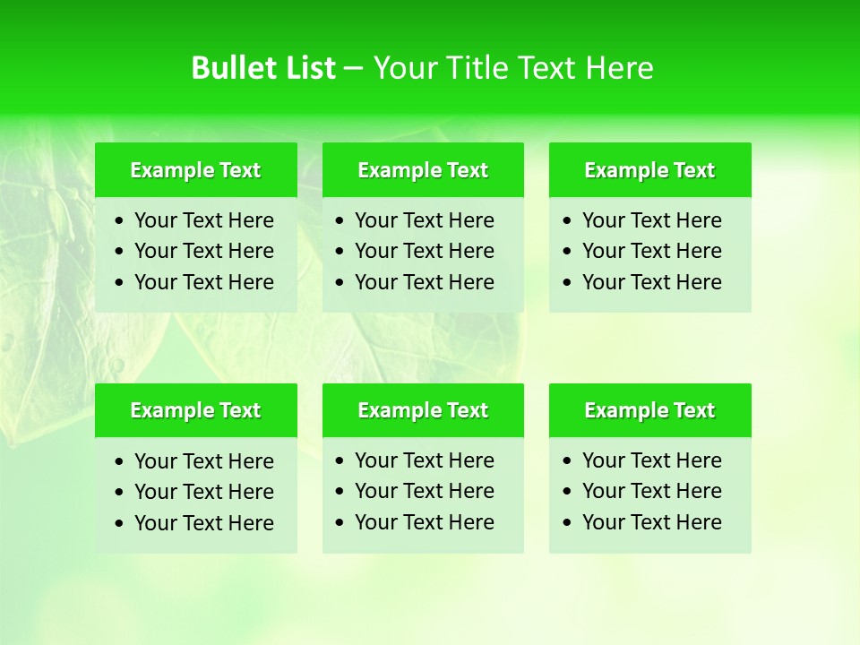 Green Foliage Close Up PowerPoint Template