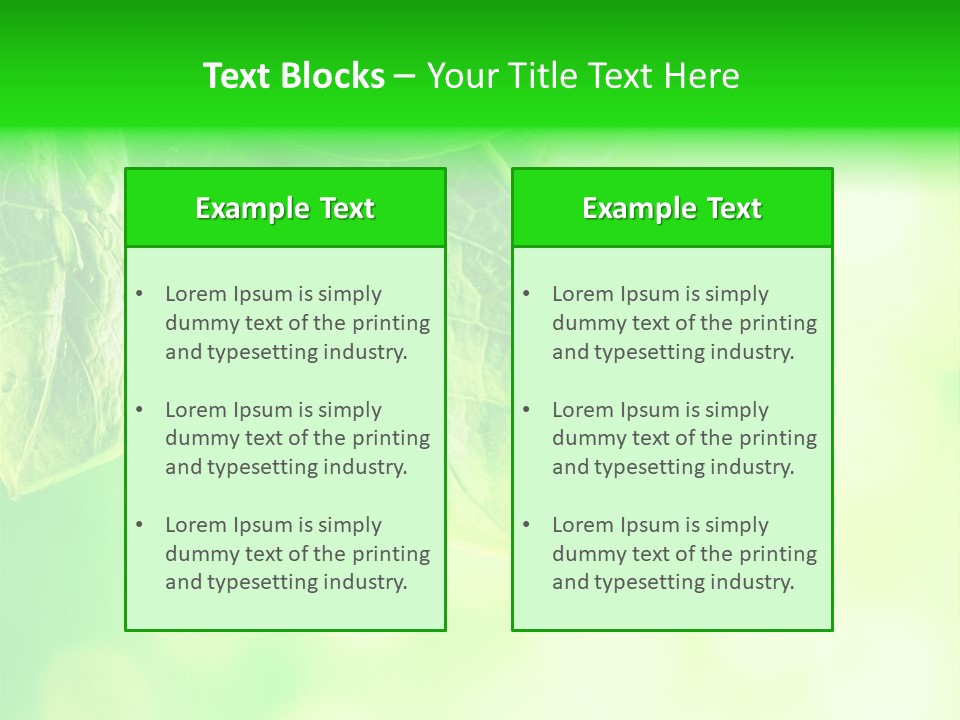Green Foliage Close Up PowerPoint Template