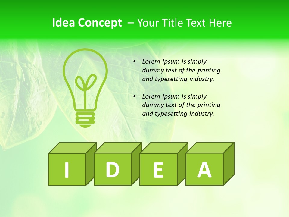 Green Foliage Close Up PowerPoint Template