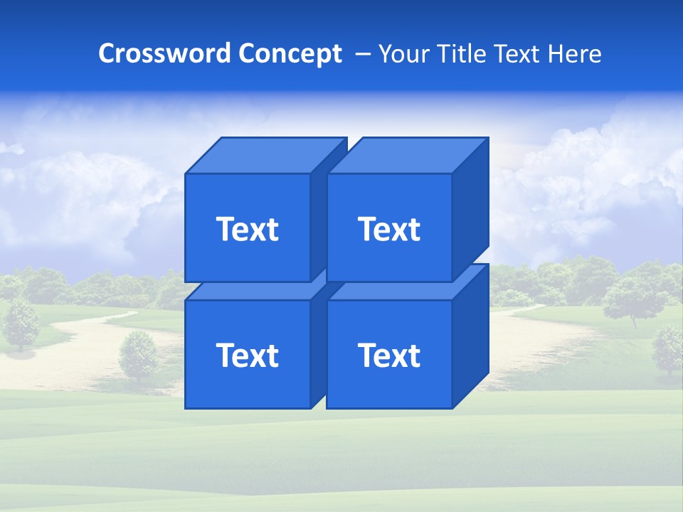 White Panorama Meadow PowerPoint Template