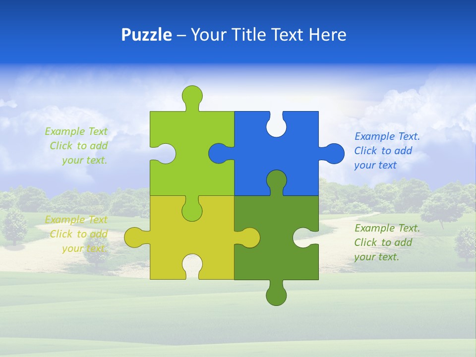 White Panorama Meadow PowerPoint Template