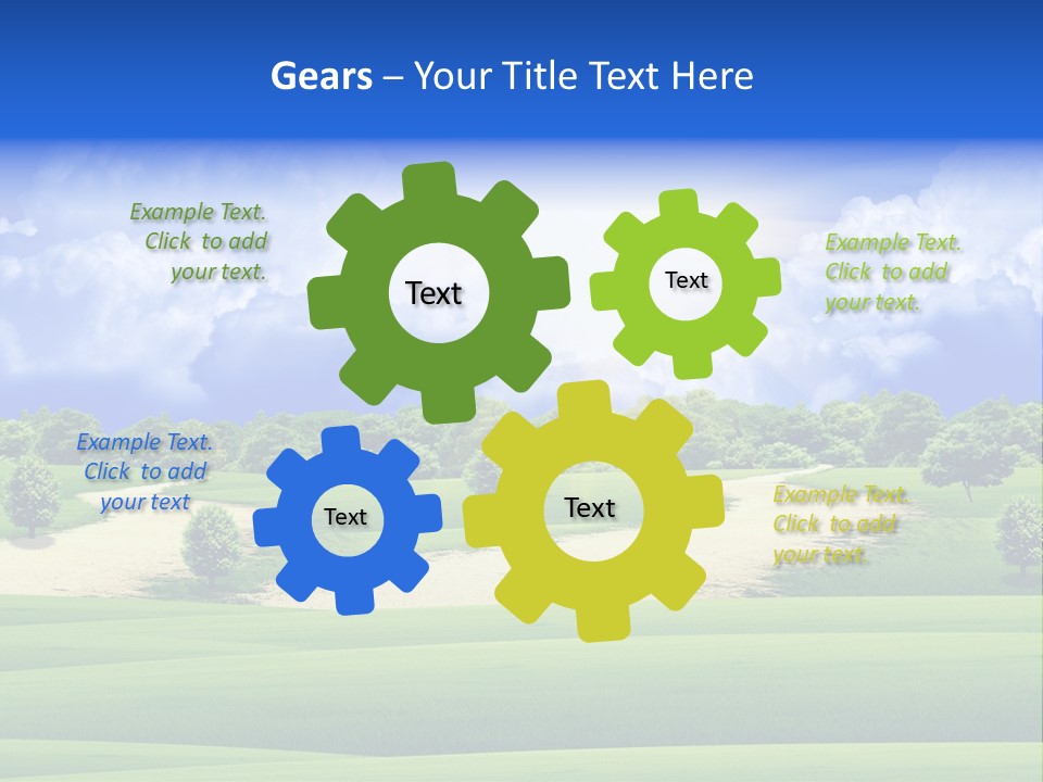 White Panorama Meadow PowerPoint Template