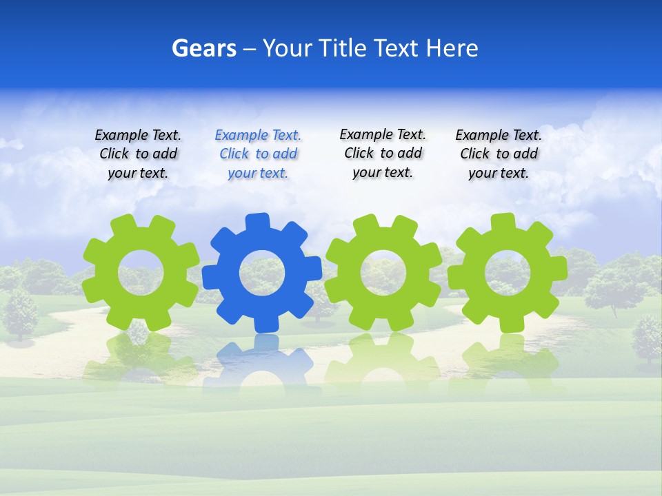 White Panorama Meadow PowerPoint Template