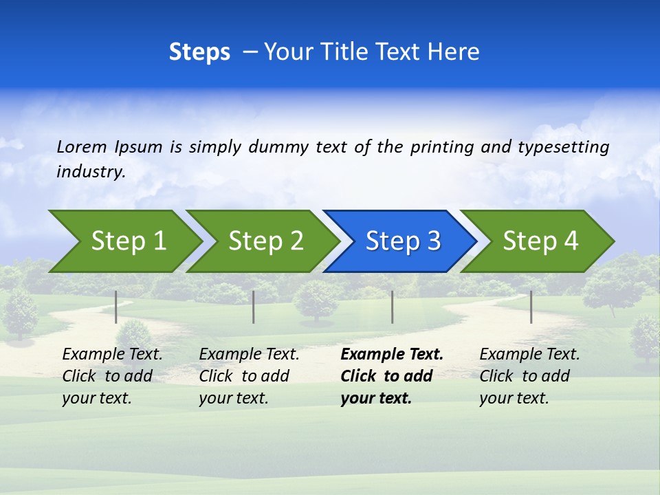 White Panorama Meadow PowerPoint Template