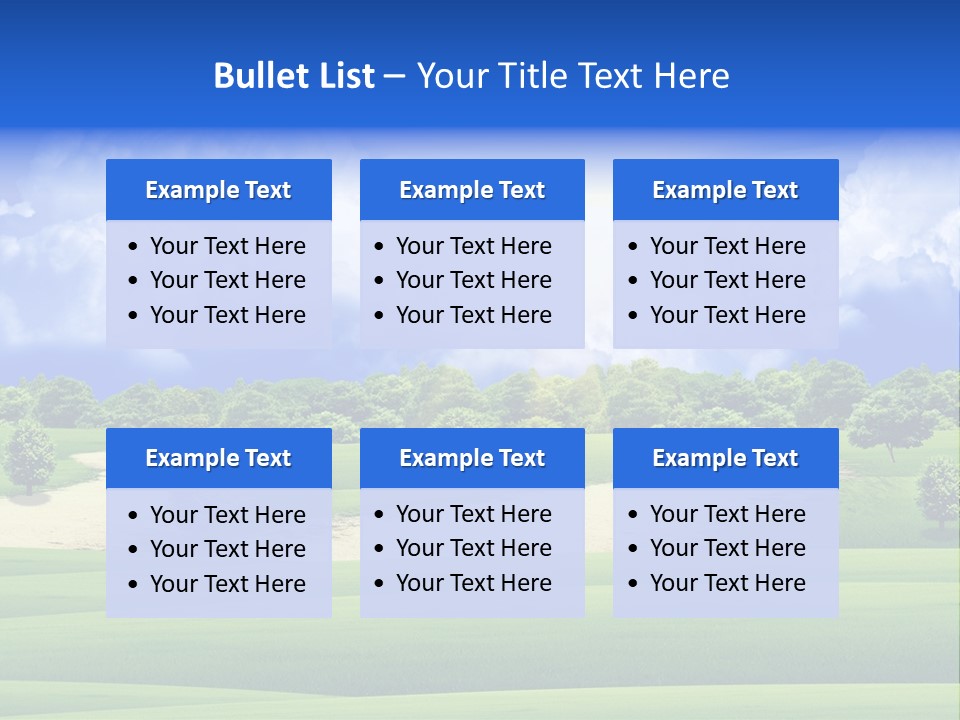 White Panorama Meadow PowerPoint Template