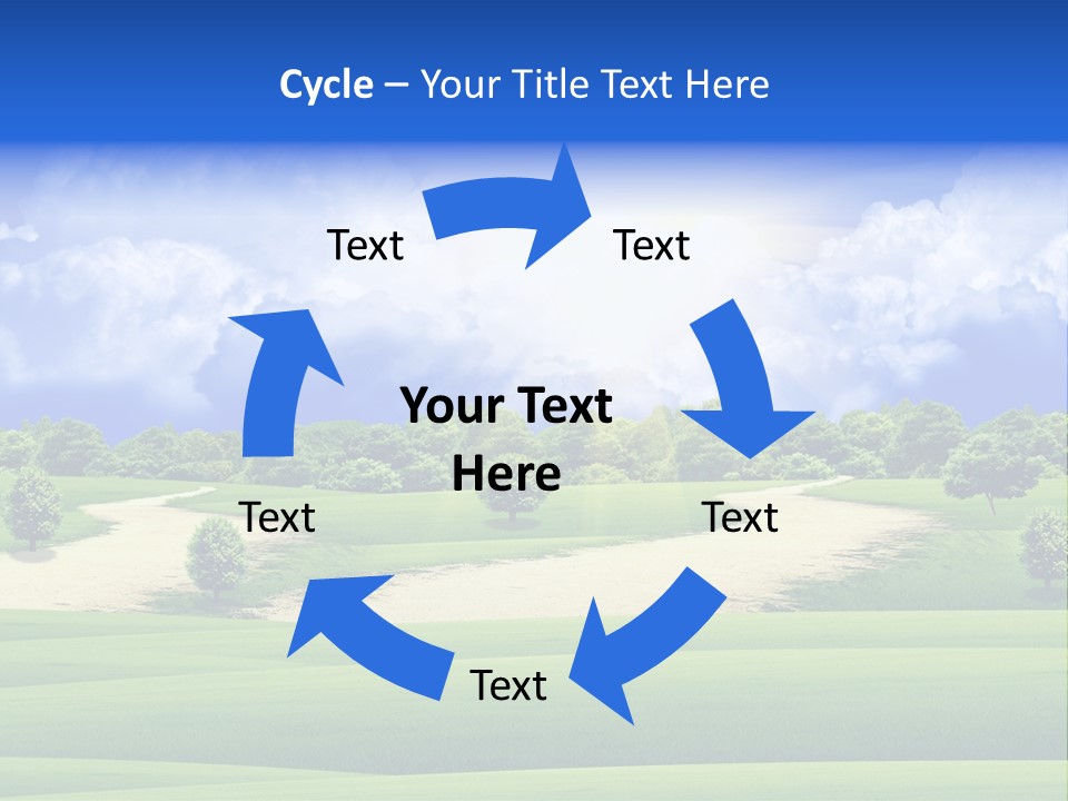 White Panorama Meadow PowerPoint Template