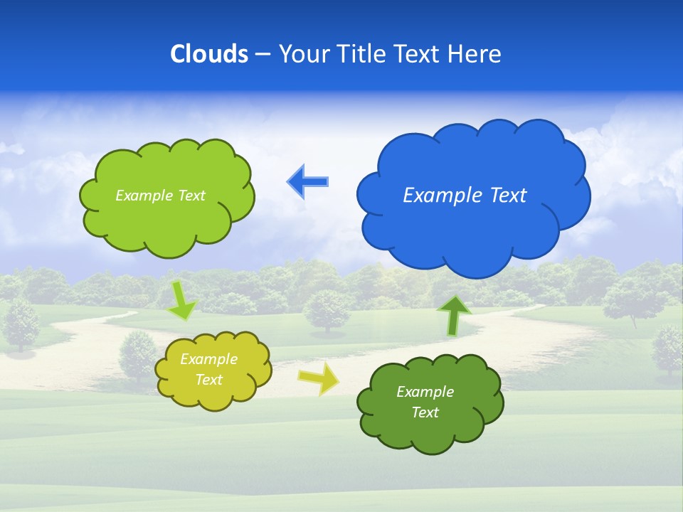 White Panorama Meadow PowerPoint Template
