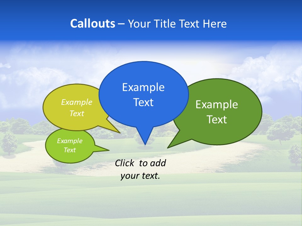 White Panorama Meadow PowerPoint Template