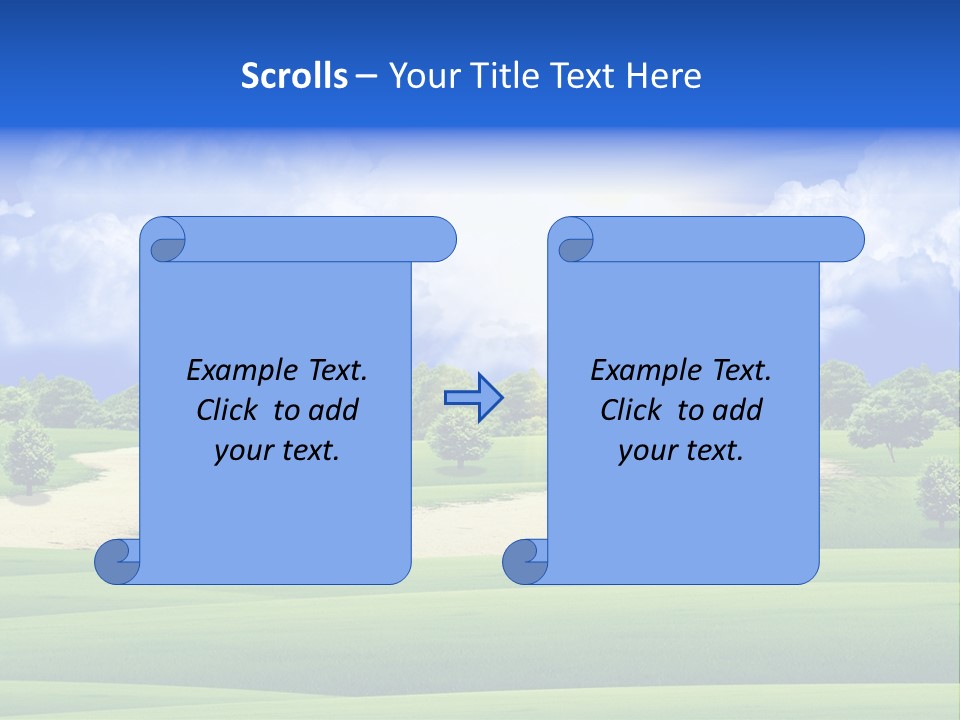 White Panorama Meadow PowerPoint Template