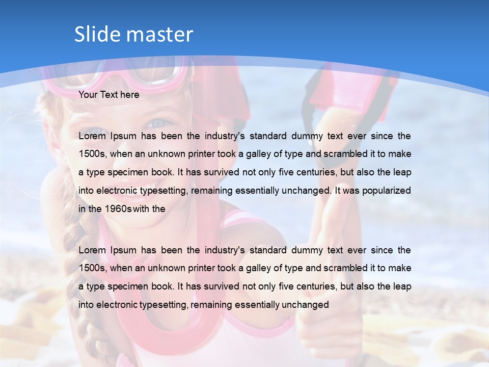 White Child Ocean PowerPoint Template