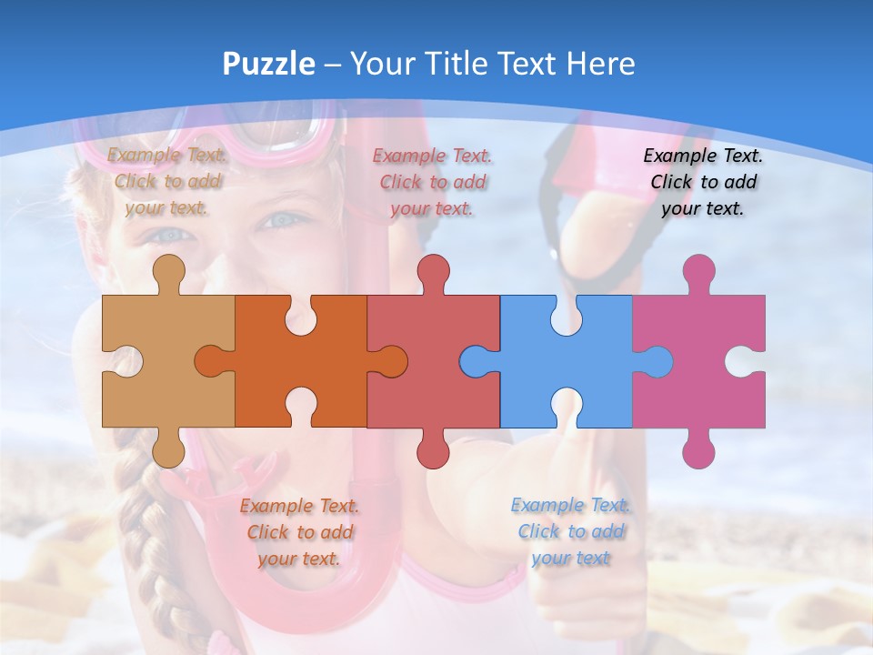 White Child Ocean PowerPoint Template